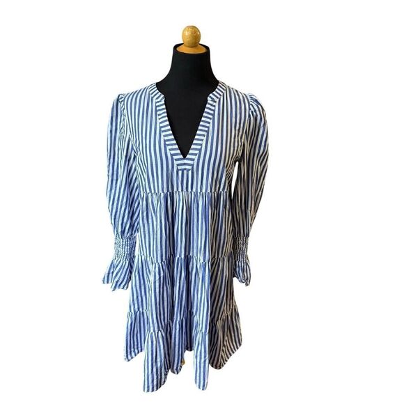 TUCKERNUCK POMANDER PLACE brand Stripe Cotton Poplin Kenzo Dress Small - Picture 6 of 9